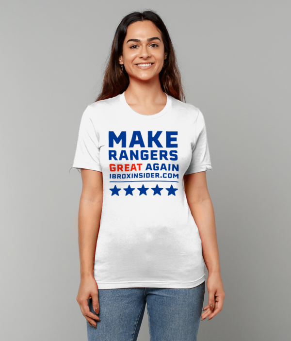 Make Rangers Great Again White Unisex Crew Neck T-Shirt - Image 3